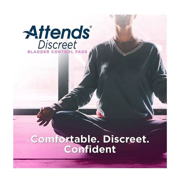 Attends Discreet Women's Maximum Long Bladder Control Pad, 20 Count - Picture 4 of 5